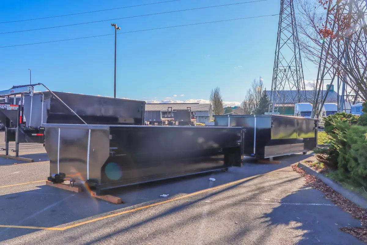 Roll-off dumpster ready for waste disposal at job site for Estate Cleanout Dumpster Rental in Glenarden